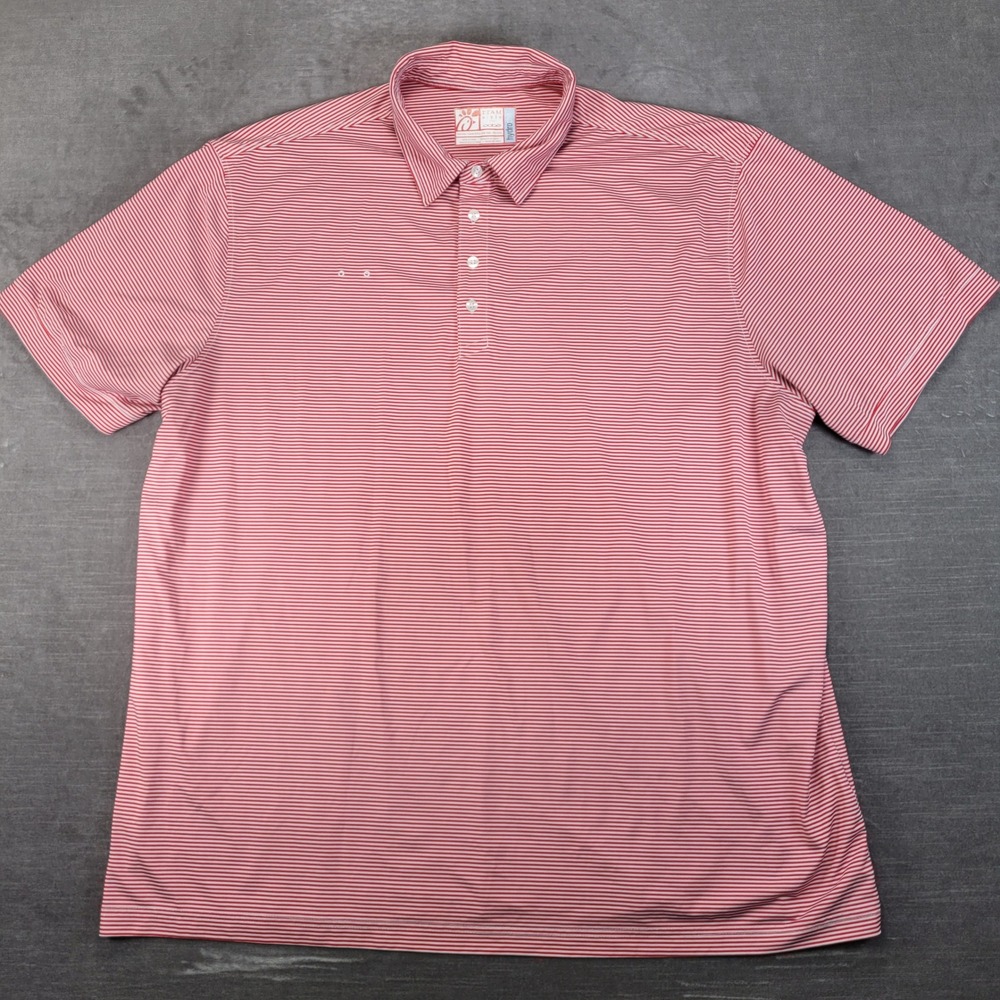 Chick-fil-A Team Style Oobe Hydrochill Mens 2XL Red White‎ Striped Polo Shirt